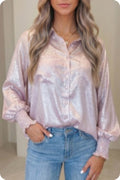 Delicacy Long Sleeve Button Front Blouse