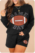 Black Game Day Rugby Football Set