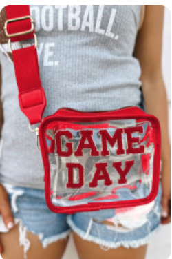 Fiery Red Clear PVC Game Day Bag