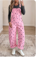 Phalaenopsis Polka Dot Print Bib Overalls