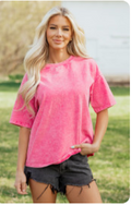Sachet Pink Solid Color Cotton Top